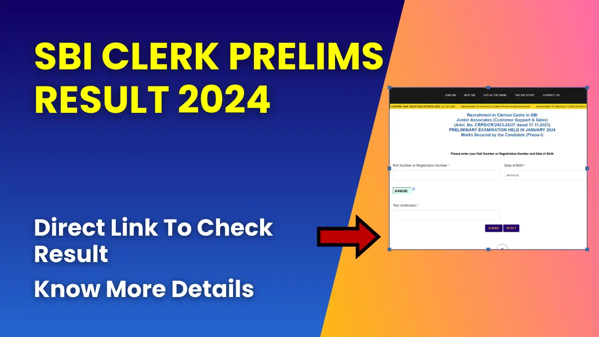 SBI Clerk Prelims Result 2024