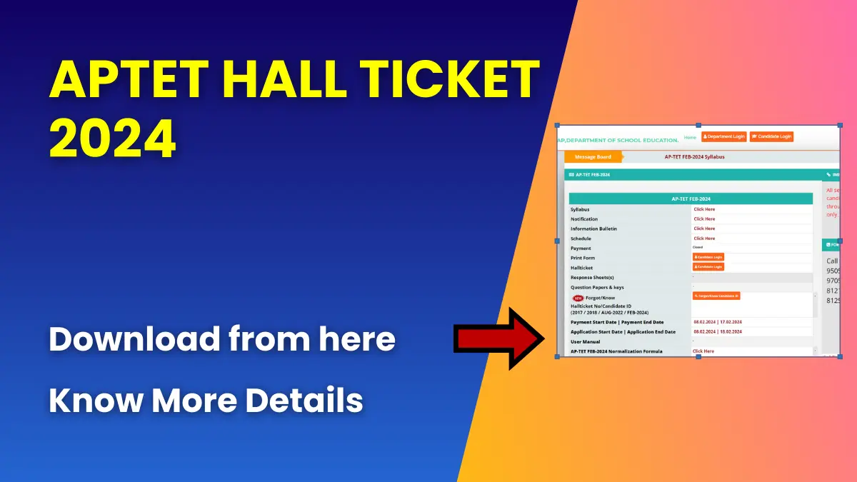 APTET Hall Ticket 2024