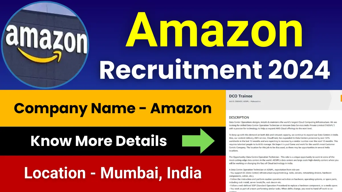 Amazon Data Center Operations Trainee Jobs 2024