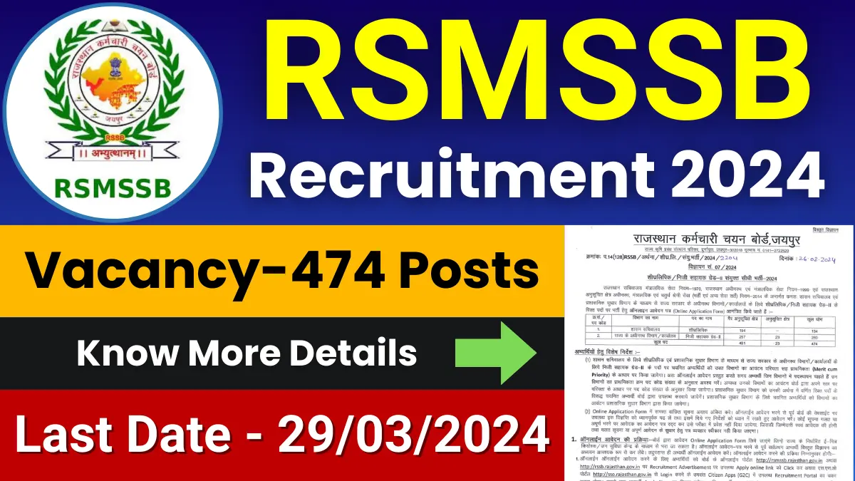 RSMSSB Stenographer/PA Jobs 2024