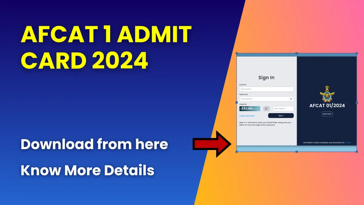 AFCAT 1 Admit Card 2024