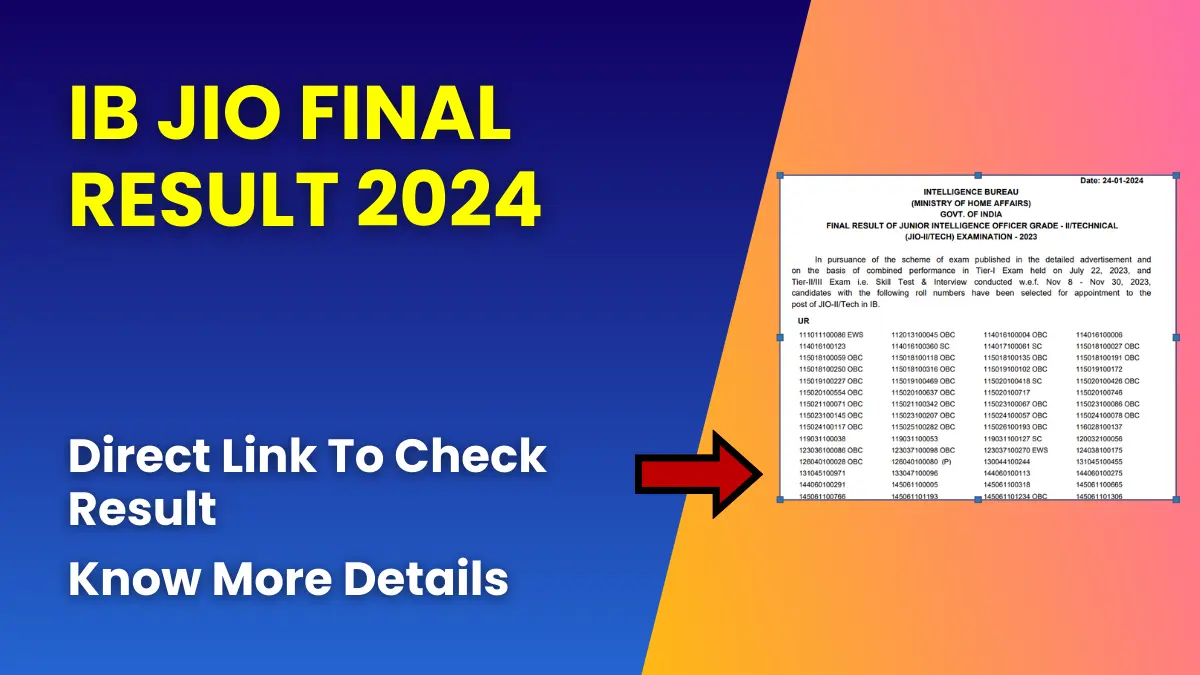 IB JIO Final Result 2024