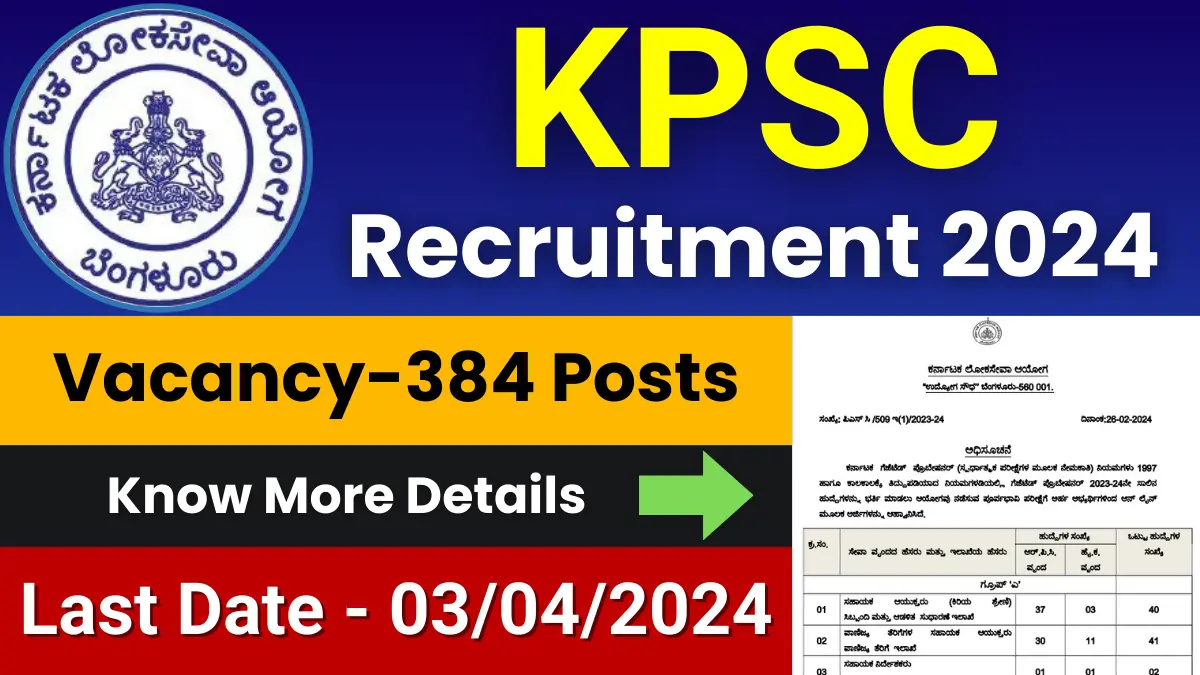 KPSC Group A and B Jobs 2024