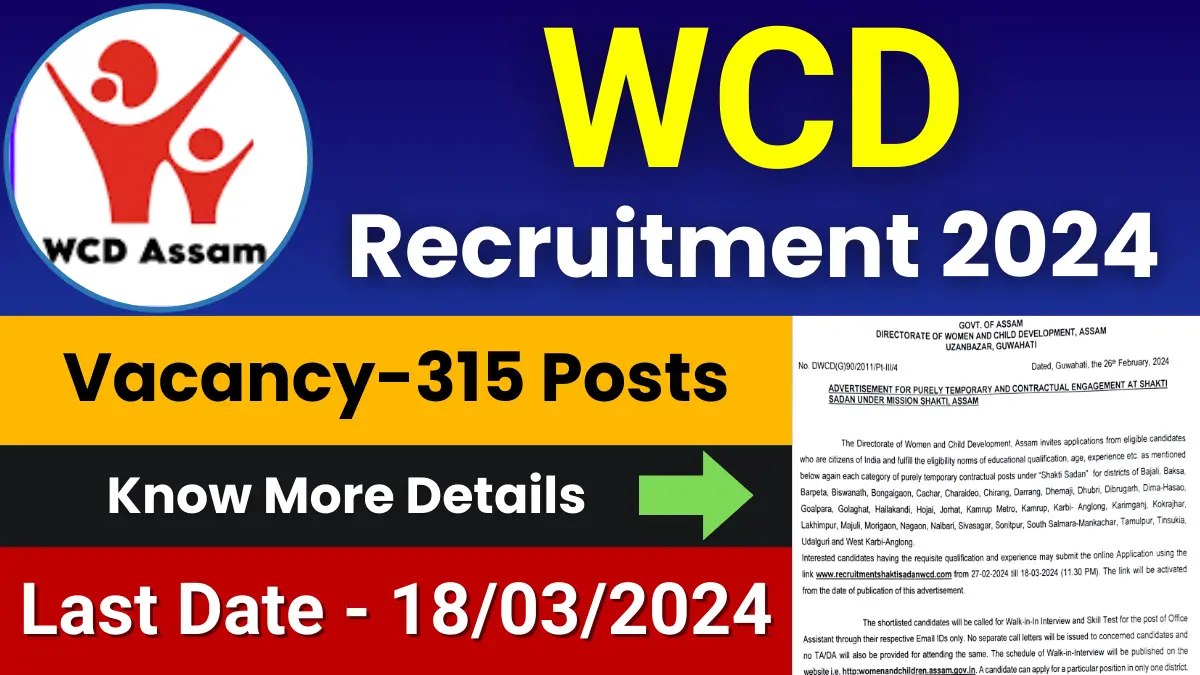 WCD Assam Jobs 2024