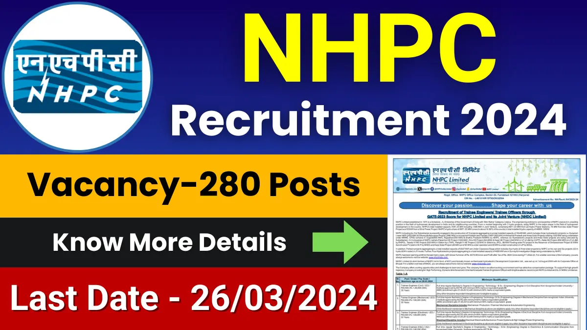 NHPC Trainee Engineer Jobs 2024