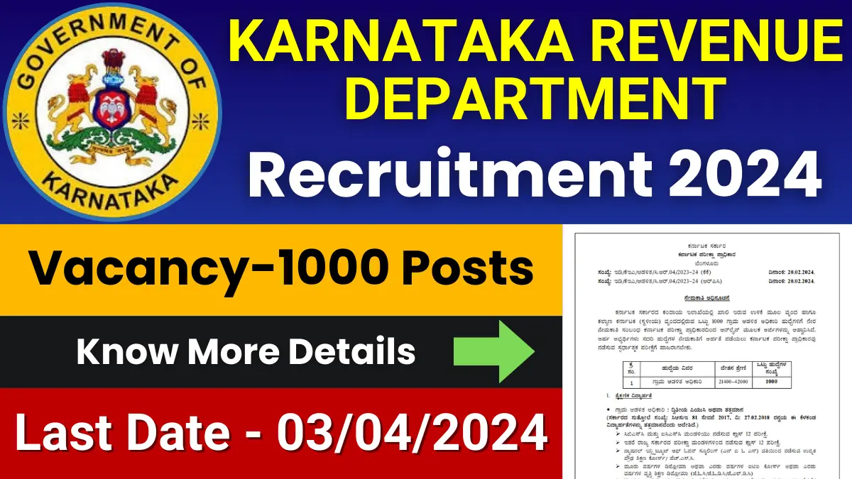 Karnataka Revenue Department Recruitment 2024