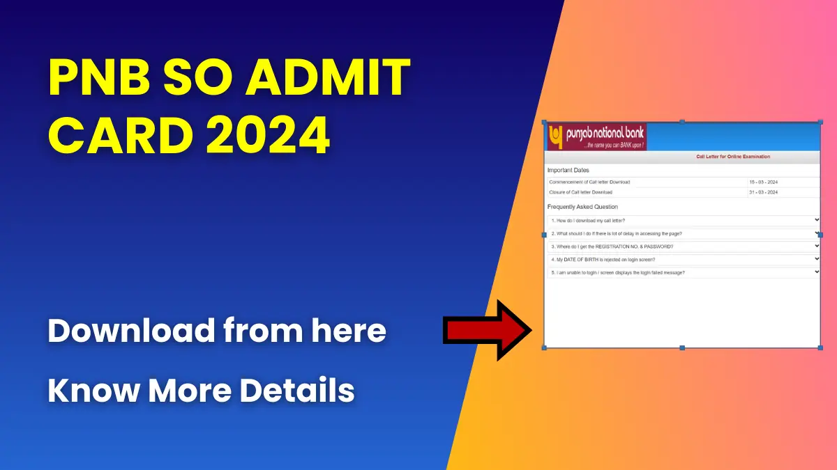 PNB SO Admit Card 2024