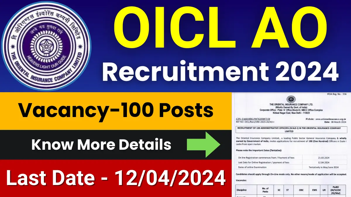 OICL AO Recruitment 2024