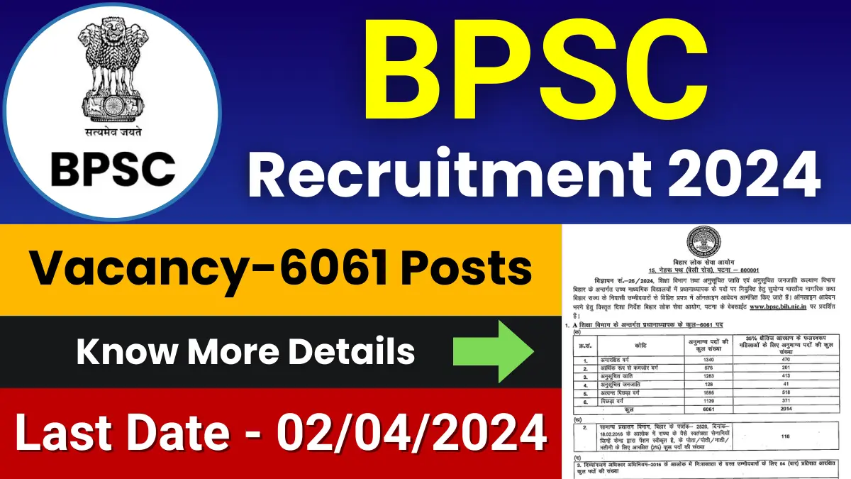 BPSC Head Master Jobs 2024