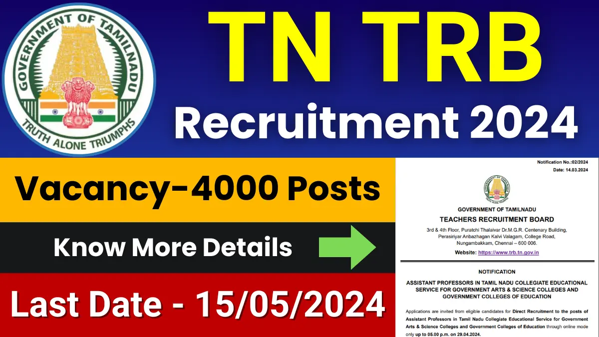 TN TRB Assistant Professor Jobs 2024