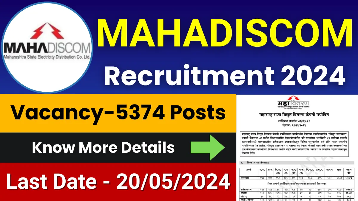 MAHADISCOM Vidyut Sahayak Jobs 2024