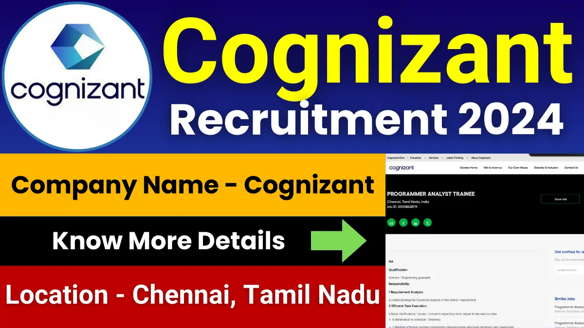 Cognizant Programmer Analyst Trainee Jobs 2024