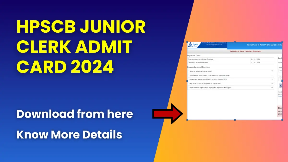 HPSCB Junior Clerk Admit Card 2024 (Released) | Check Exam Dates 1 HPSCB Junior Clerk Admit Card 2024
