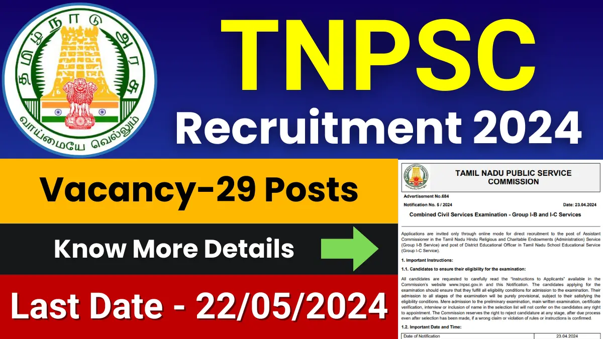 TNPSC Group 1 B and C Notification 2024