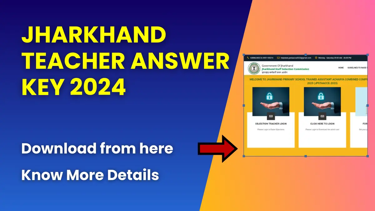 Jharkhand Teacher Answer Key 2024