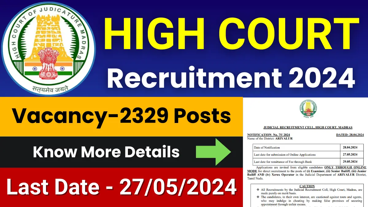 Madras High Court Recruitment 2024