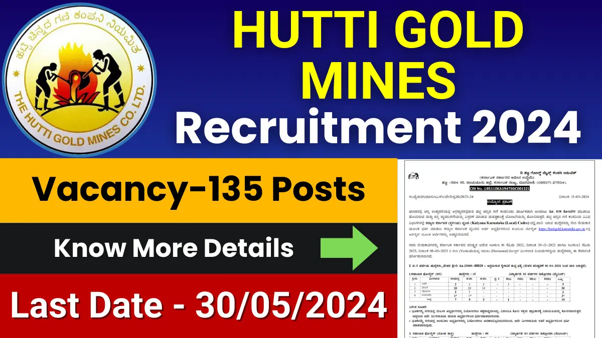 Hutti Gold Mines Recruitment 2024 for 135 Posts | Check Eligibility, How to Apply, and More 1 Hutti Gold Mines Recruitment 2024