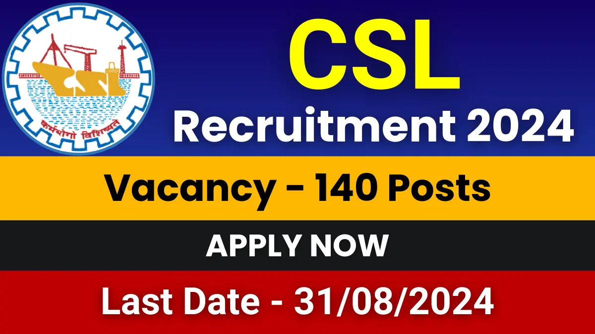 Cochin Shipyard Limited Jobs 2024