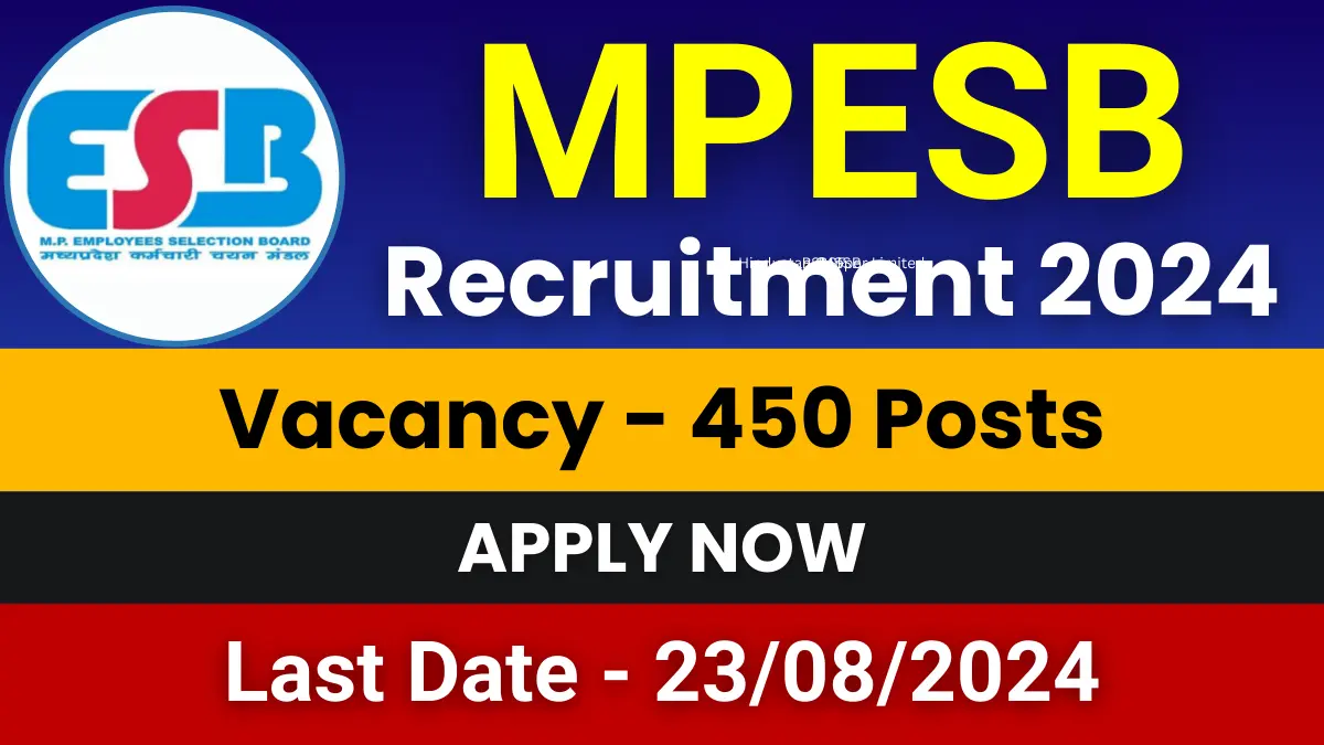 MPESB ITI Training Officer Recruitment 2024