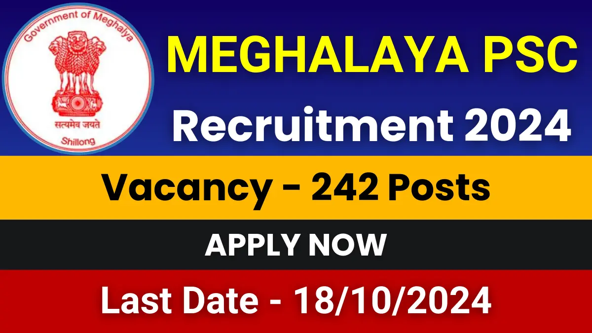 Meghalaya PSC JDA Jobs 2024
