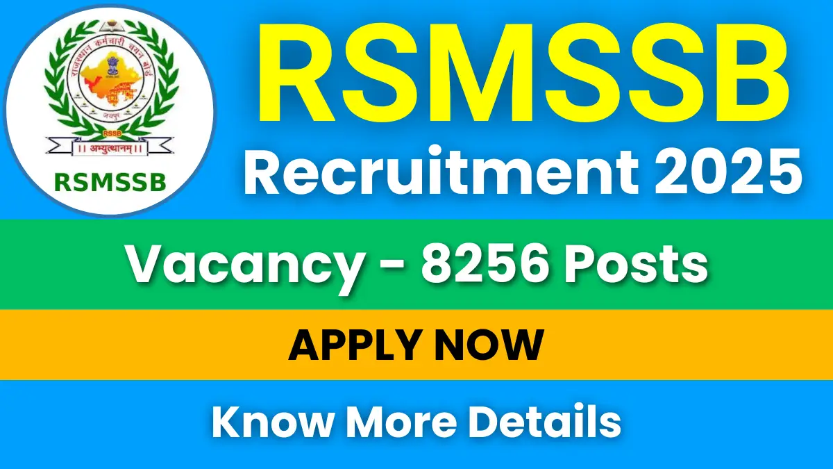 RSMSSB NHM Recruitment 2025 for 8256 Vacancies: Apply Now 1 RSMSSB NHM Recruitment 2025