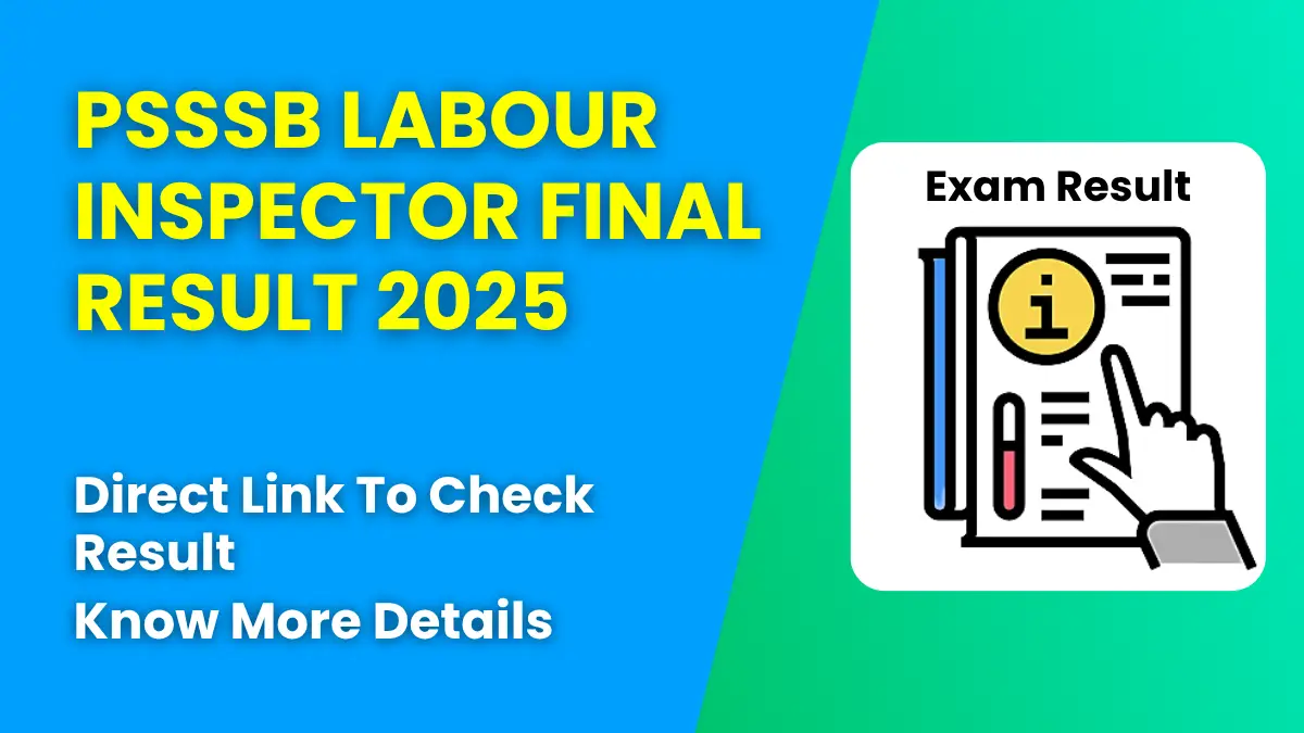 PSSSB Labour Inspector Final Result 2025