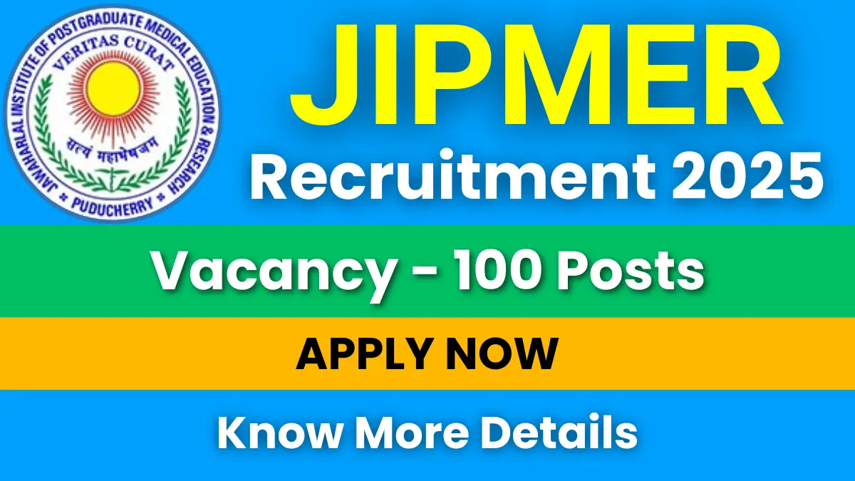 JIPMER Senior Resident Recruitment 2025