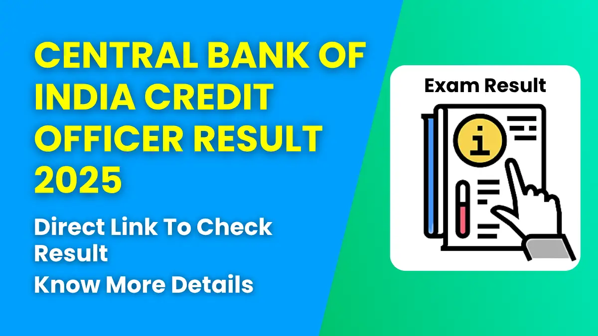 Central Bank of India Credit Officer Result 2025