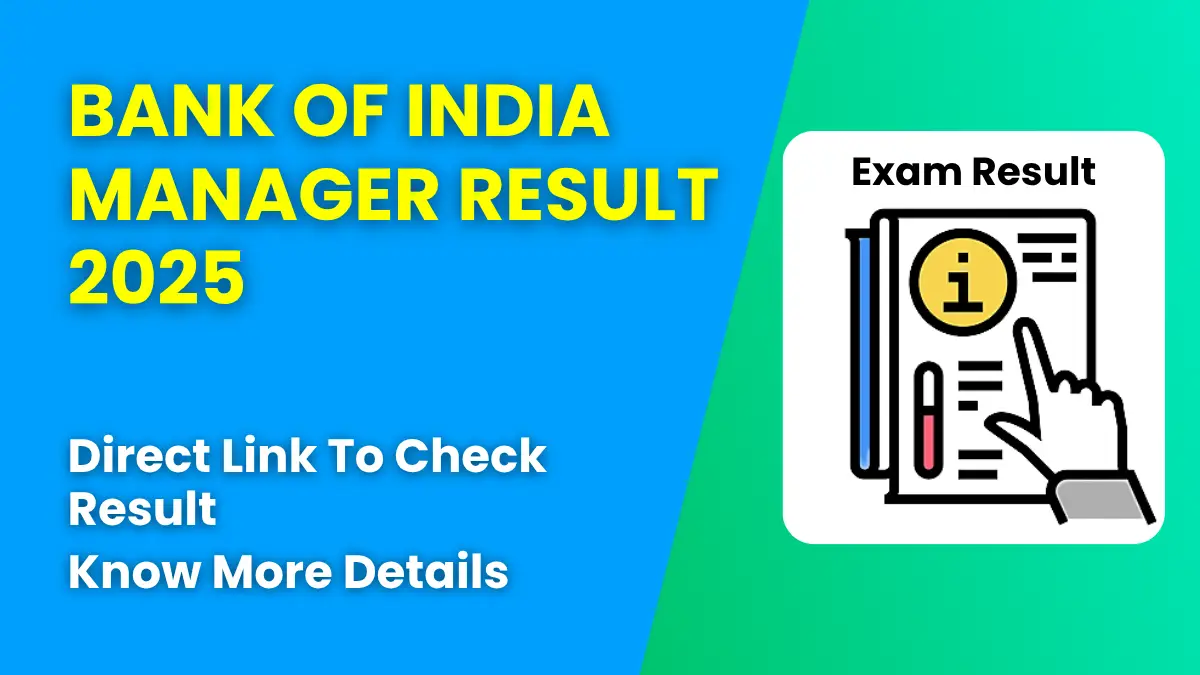 Bank of India Manager Result 2025