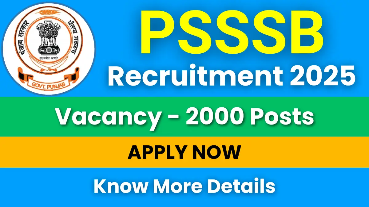 PSSSB PTI Teacher Recruitment 2025