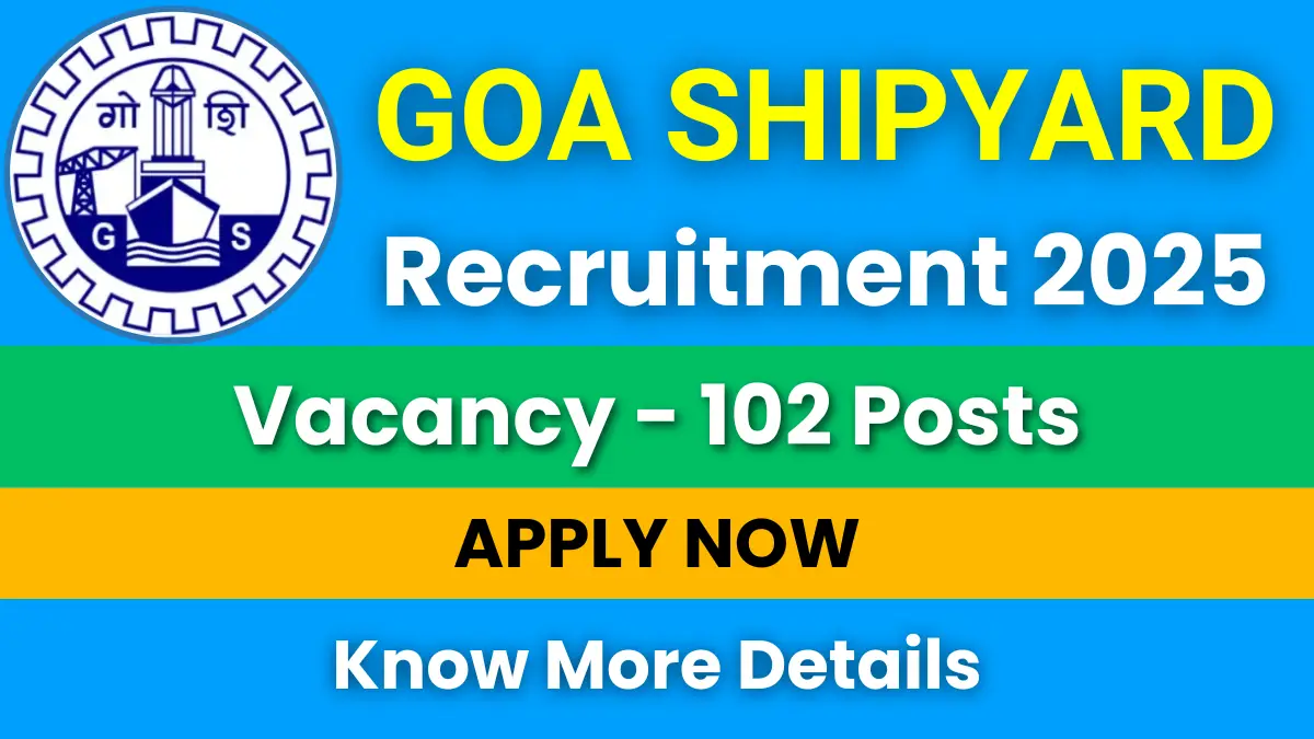 Goa Shipyard Recruitment 2025 for 102 Posts: Apply Now 1 Goa Shipyard Recruitment 2025
