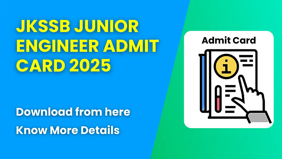 JKSSB Junior Engineer Admit Card 2025