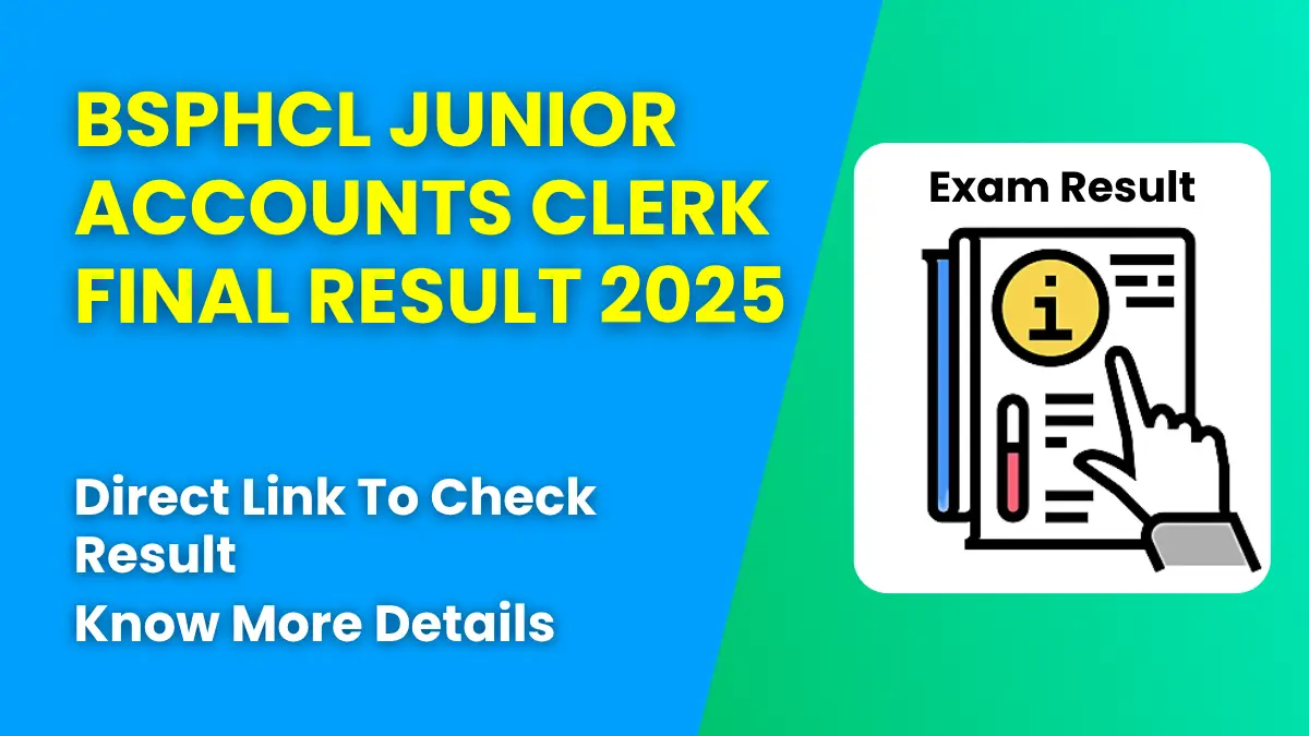 BSPHCL Junior Accounts Clerk Final Result 2025
