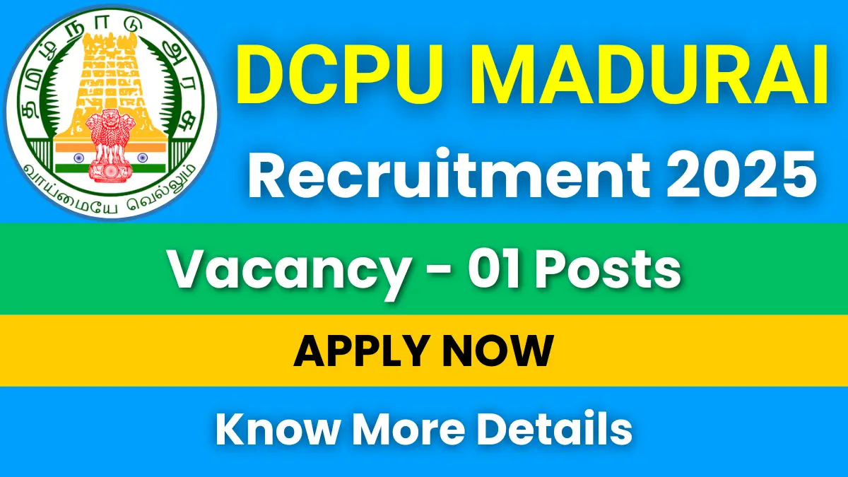 DCPU Madurai Computer Operator Recruitment 2025