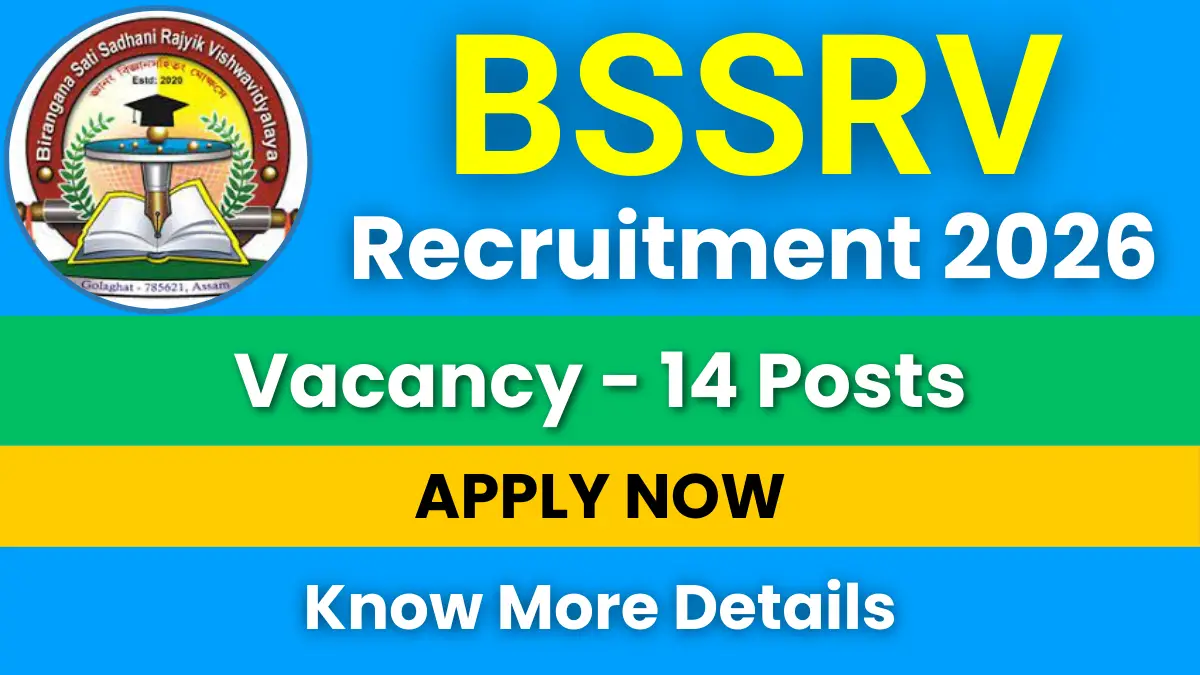 BSSRV Faculty Recruitment 2026