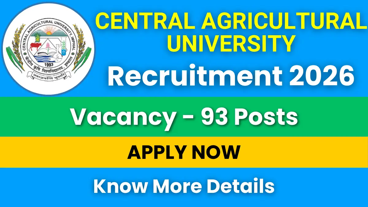 Central Agricultural University Recruitment 2026