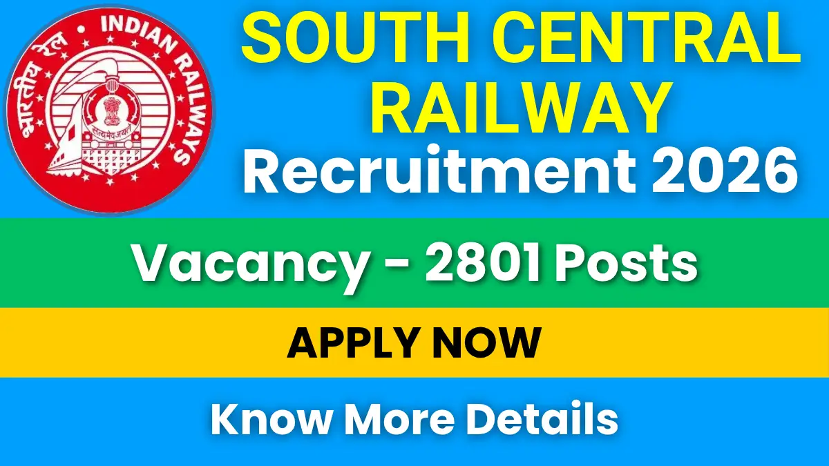 South Central Railway Recruitment 2026 for 2801 Apprentice Posts: Apply Online Now 1 South Central Railway Recruitment 2026