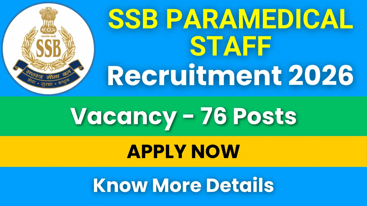 SSB Paramedical Staff Recruitment 2026