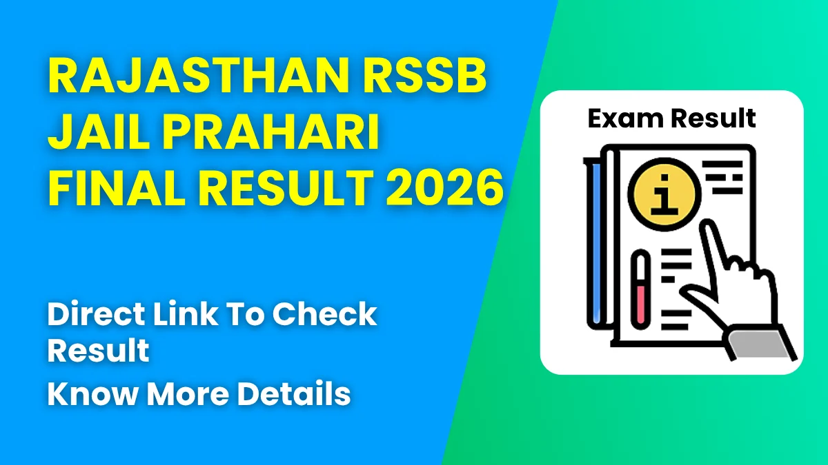 Rajasthan RSSB Jail Prahari Final Result 2026