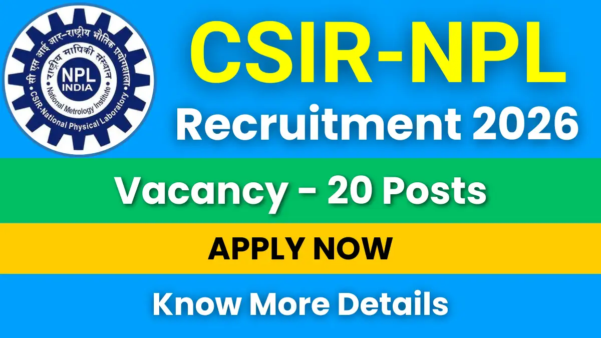 CSIR-NPL Technician Recruitment 2026