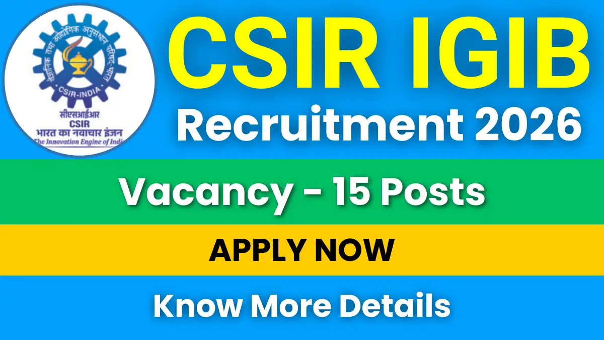 CSIR IGIB Technician Recruitment 2026