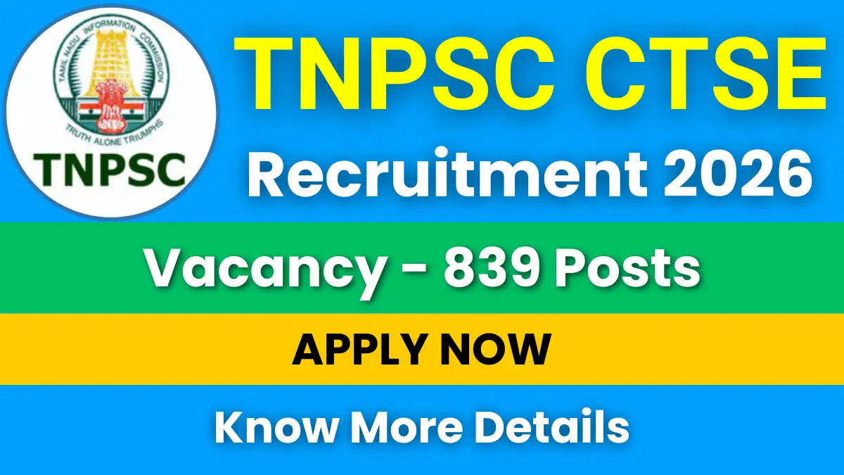 TNPSC CTSE Diploma/ITI Level Recruitment 2026